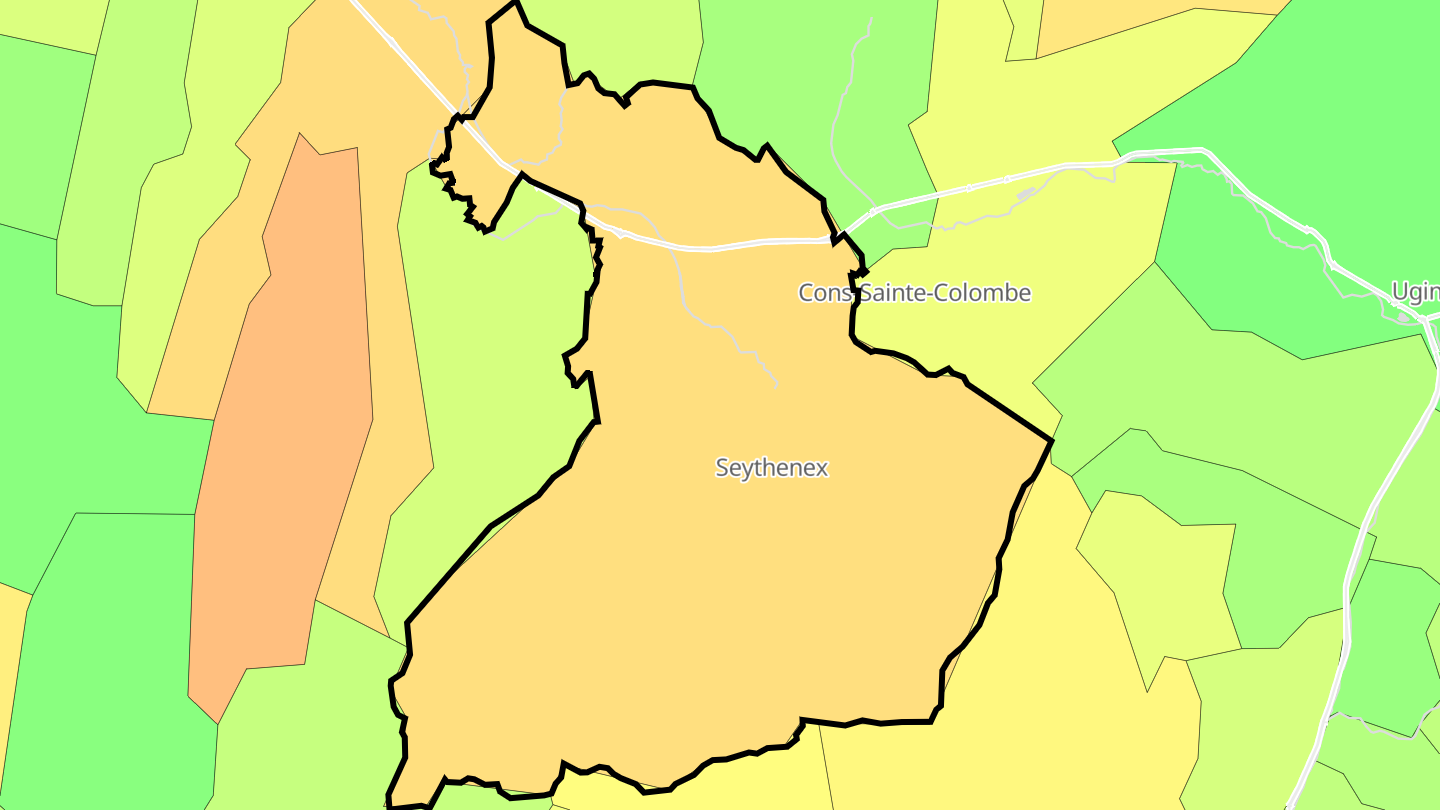 Carte des prix de l'immobilier Faverges-Seythenex