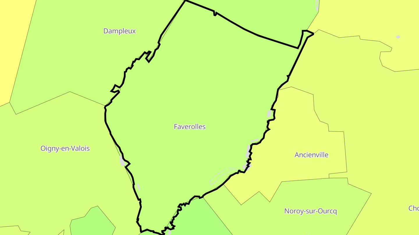 Carte des prix de l'immobilier Faverolles