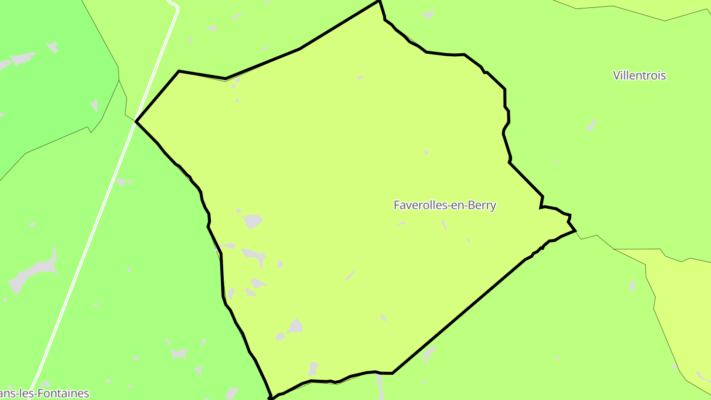 Carte des prix de l'immobilier Faverolles-en-Berry