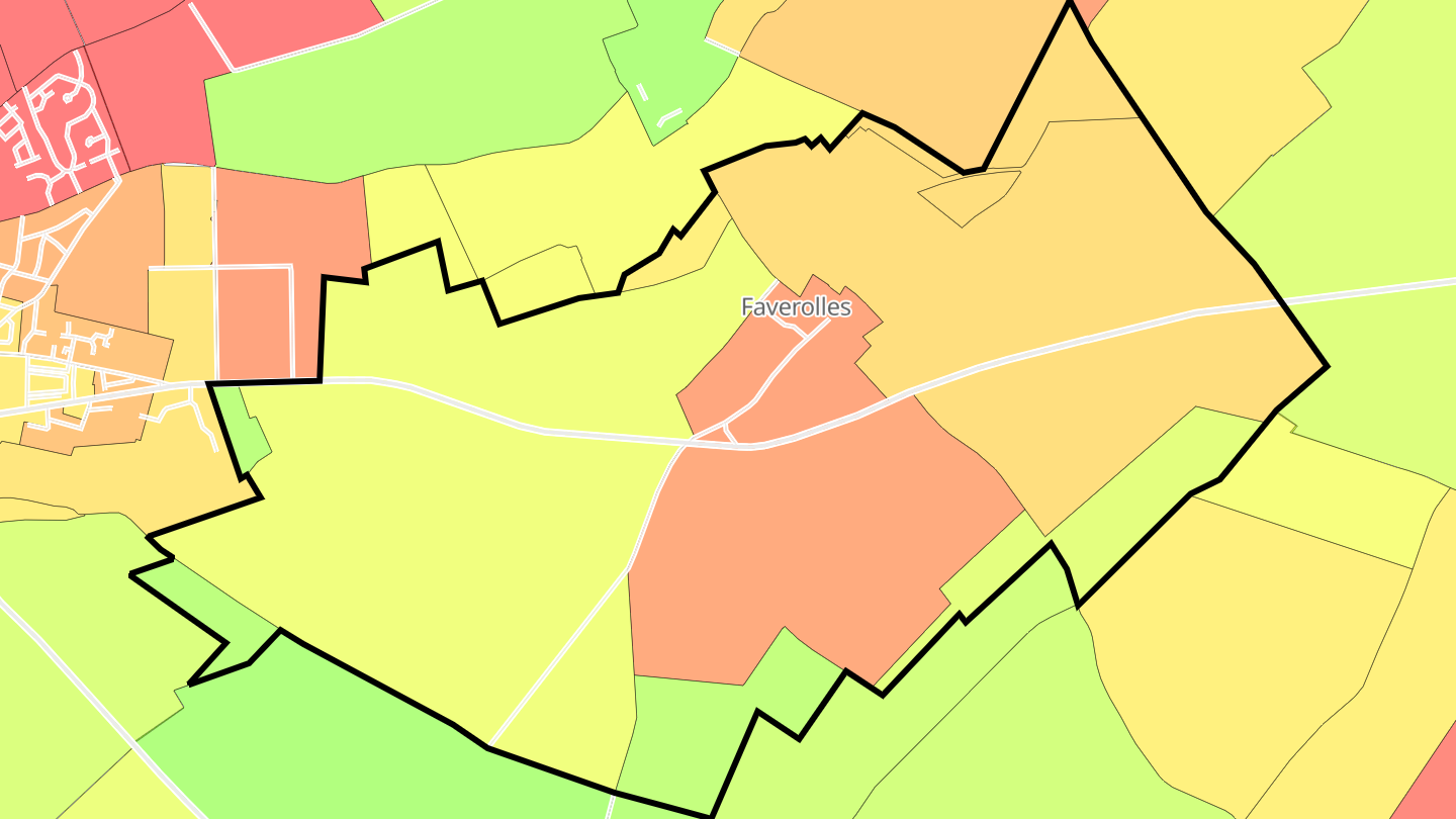 Carte des prix de l'immobilier Faverolles