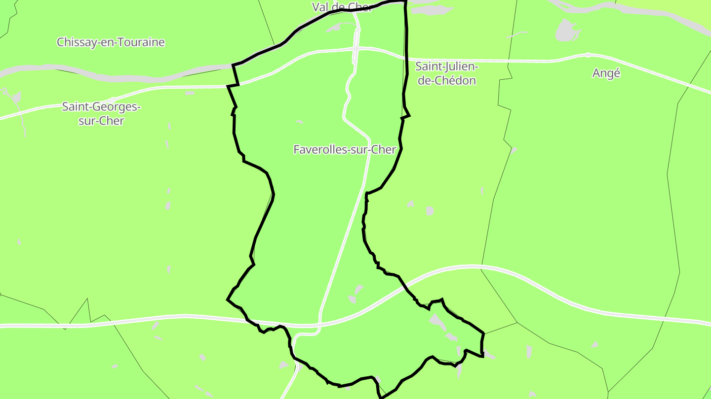 Carte des prix de l'immobilier Faverolles-sur-Cher