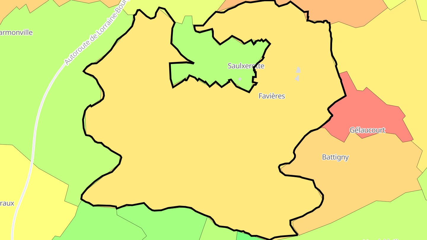 Carte des prix de l'immobilier Favières