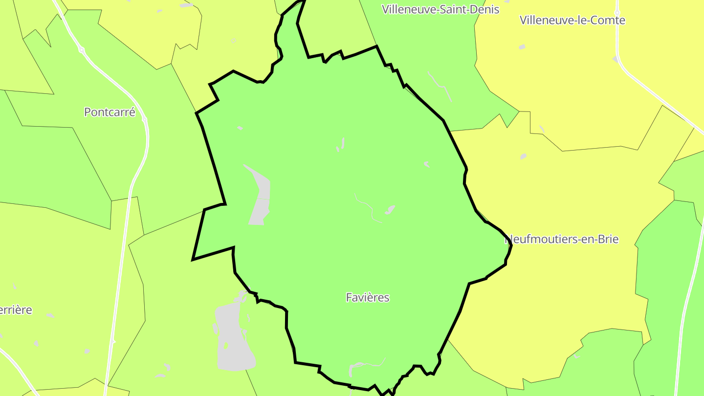 Carte des prix de l'immobilier Favières