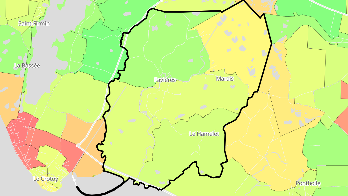 Carte des prix de l'immobilier Favières