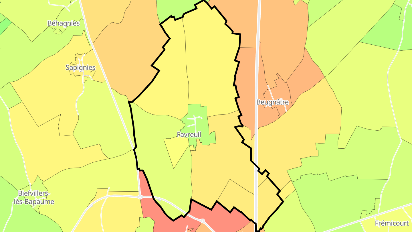 Carte des prix de l'immobilier Favreuil