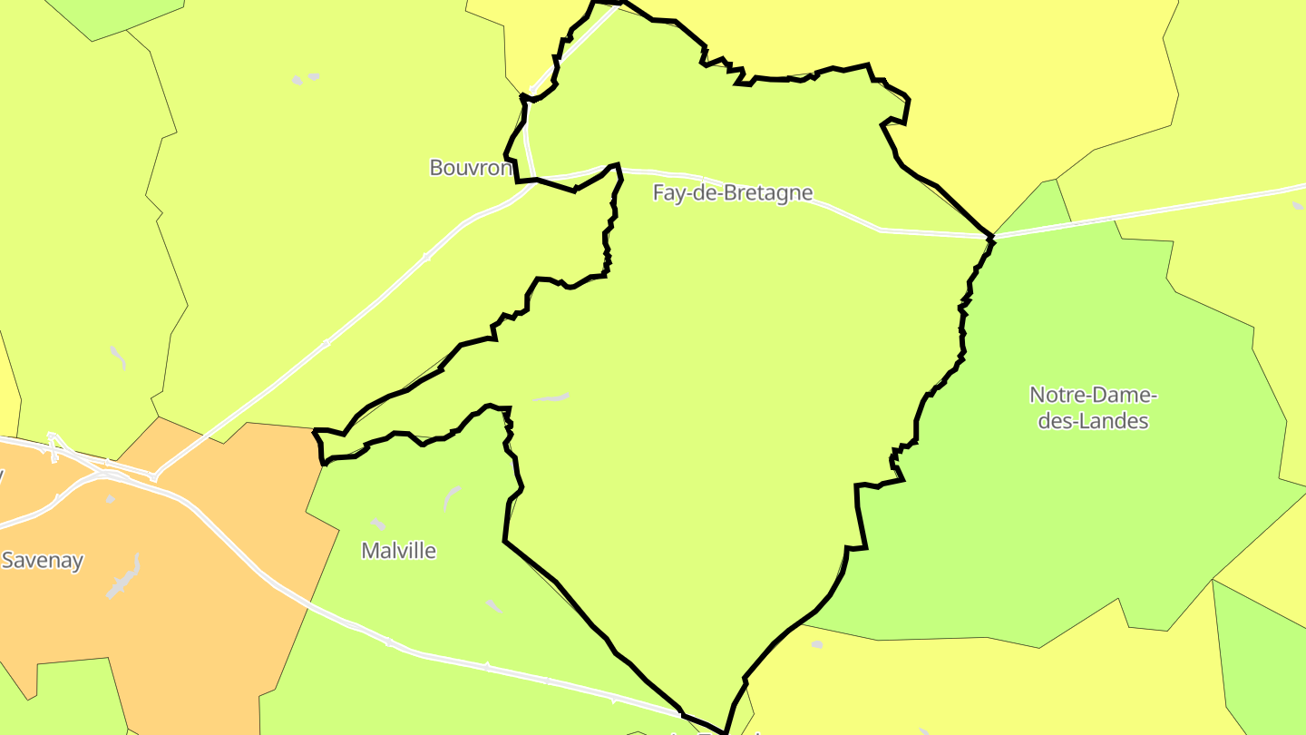 Carte des prix de l'immobilier Fay-de-Bretagne