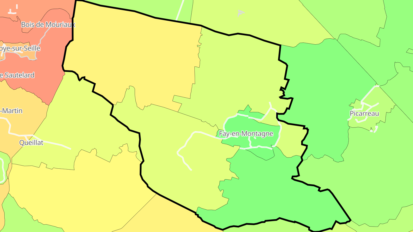 Carte des prix de l'immobilier Fay-en-Montagne
