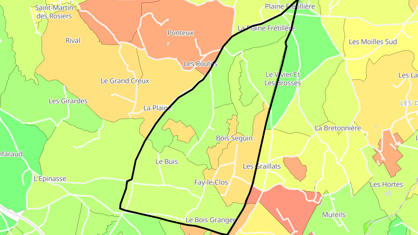 Carte des prix de l'immobilier Fay-le-Clos
