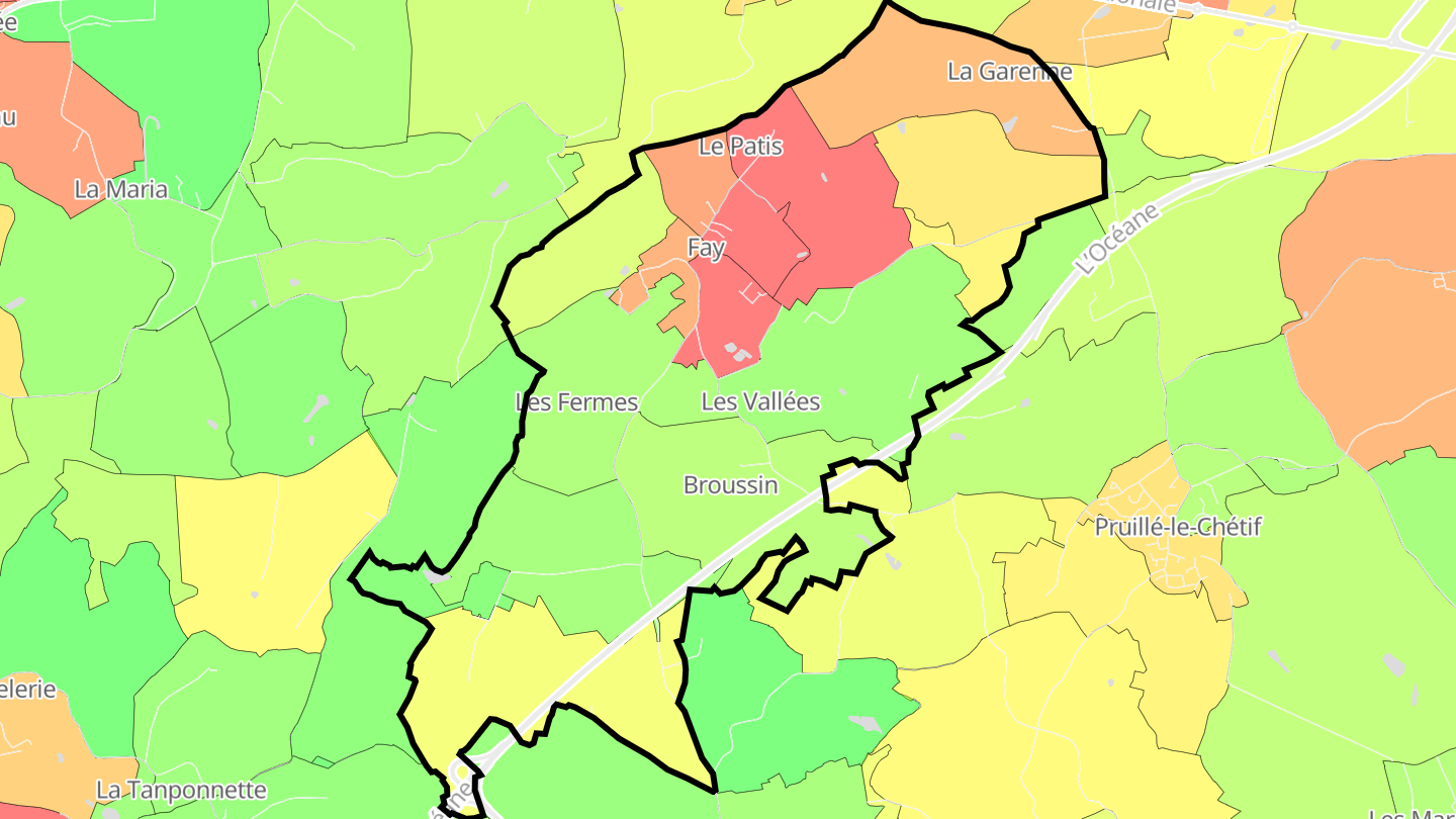 Carte des prix de l'immobilier Fay
