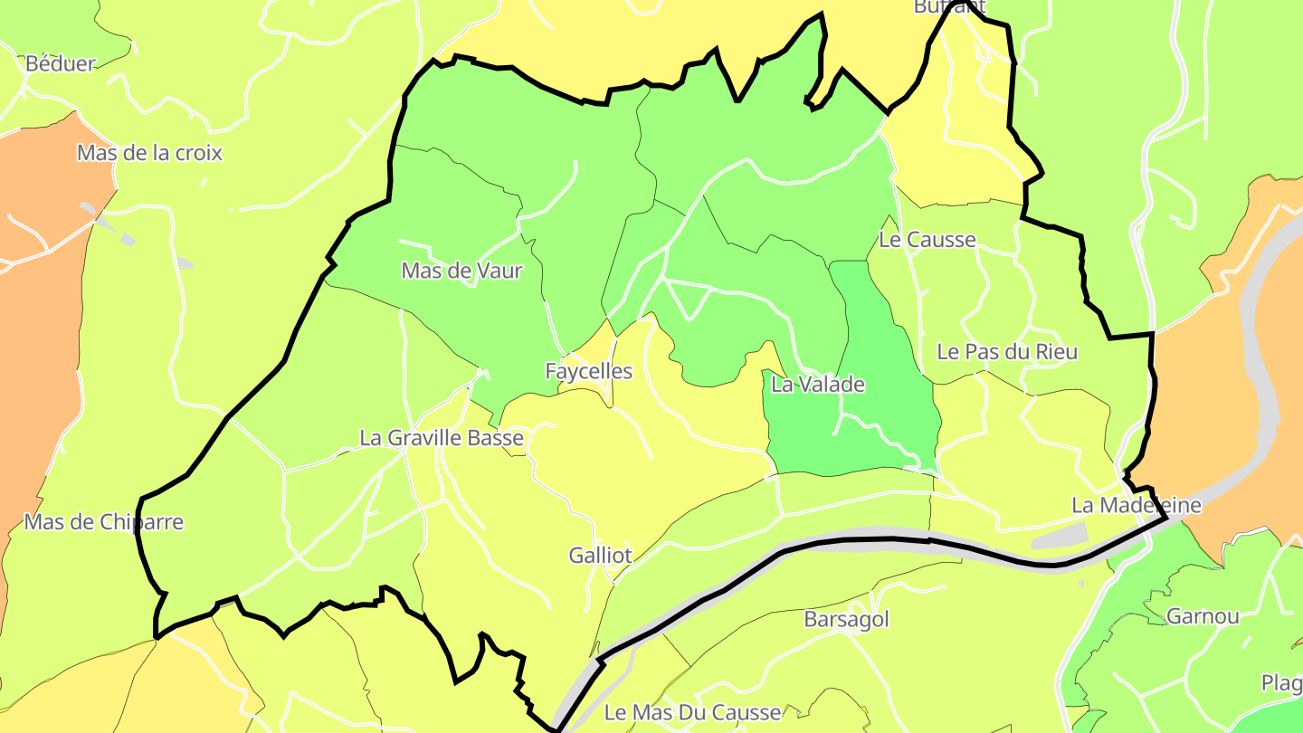 Carte des prix de l'immobilier Faycelles