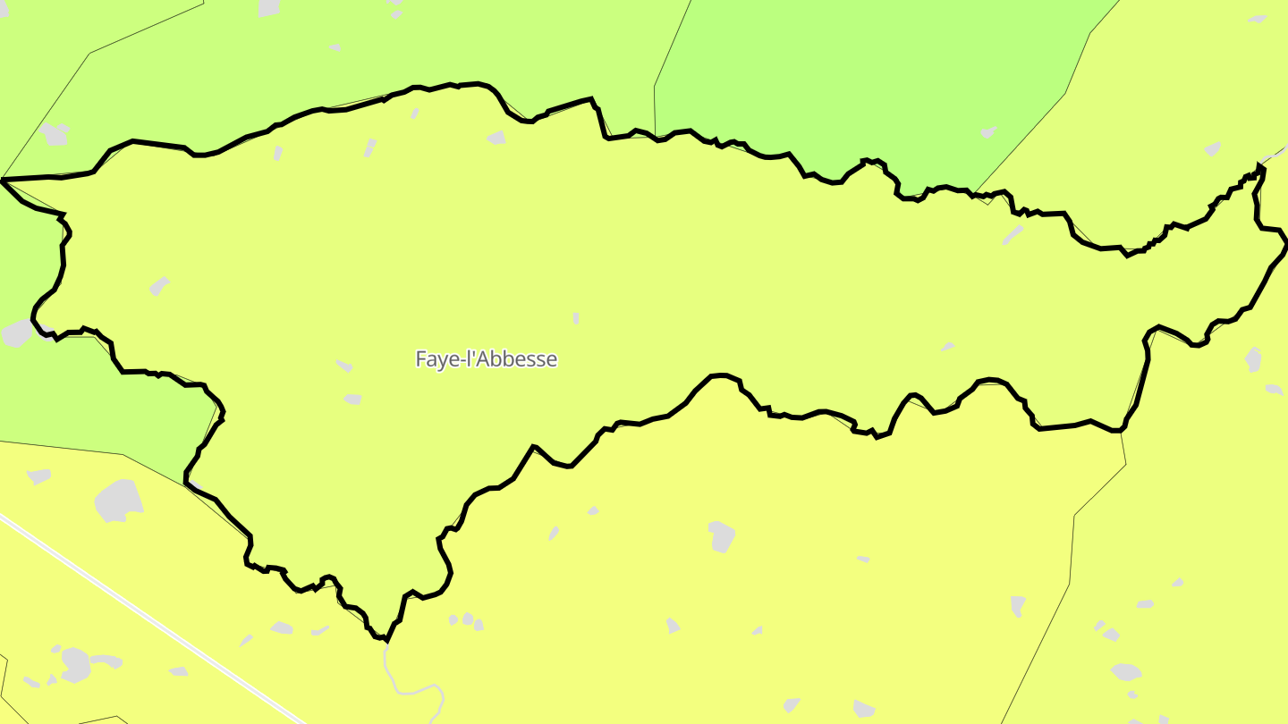 Carte des prix de l'immobilier Faye-l'Abbesse