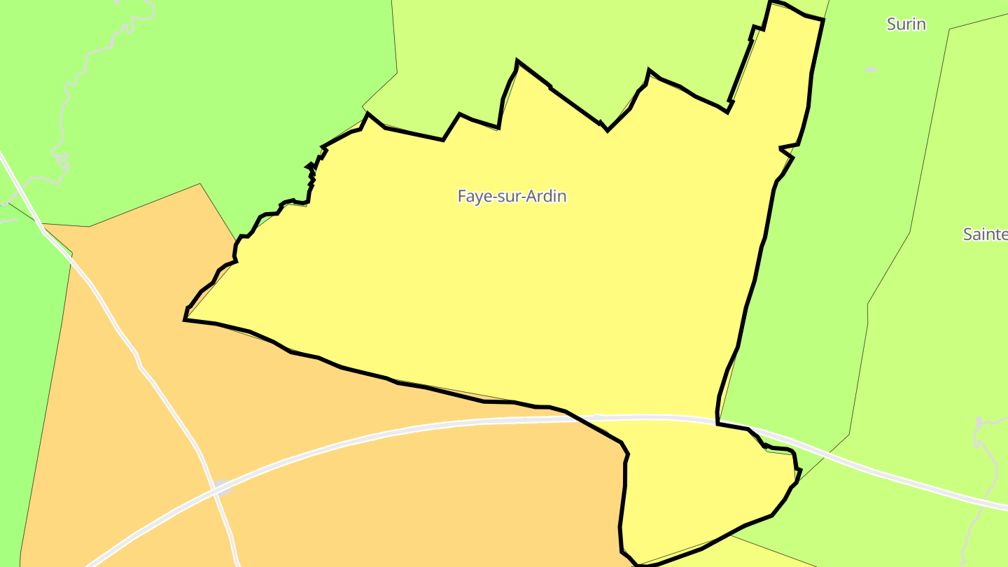 Carte des prix de l'immobilier Faye-sur-Ardin