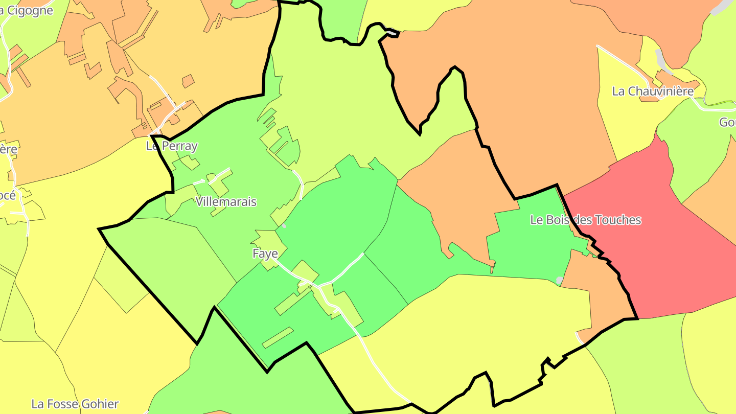 Carte des prix de l'immobilier Faye