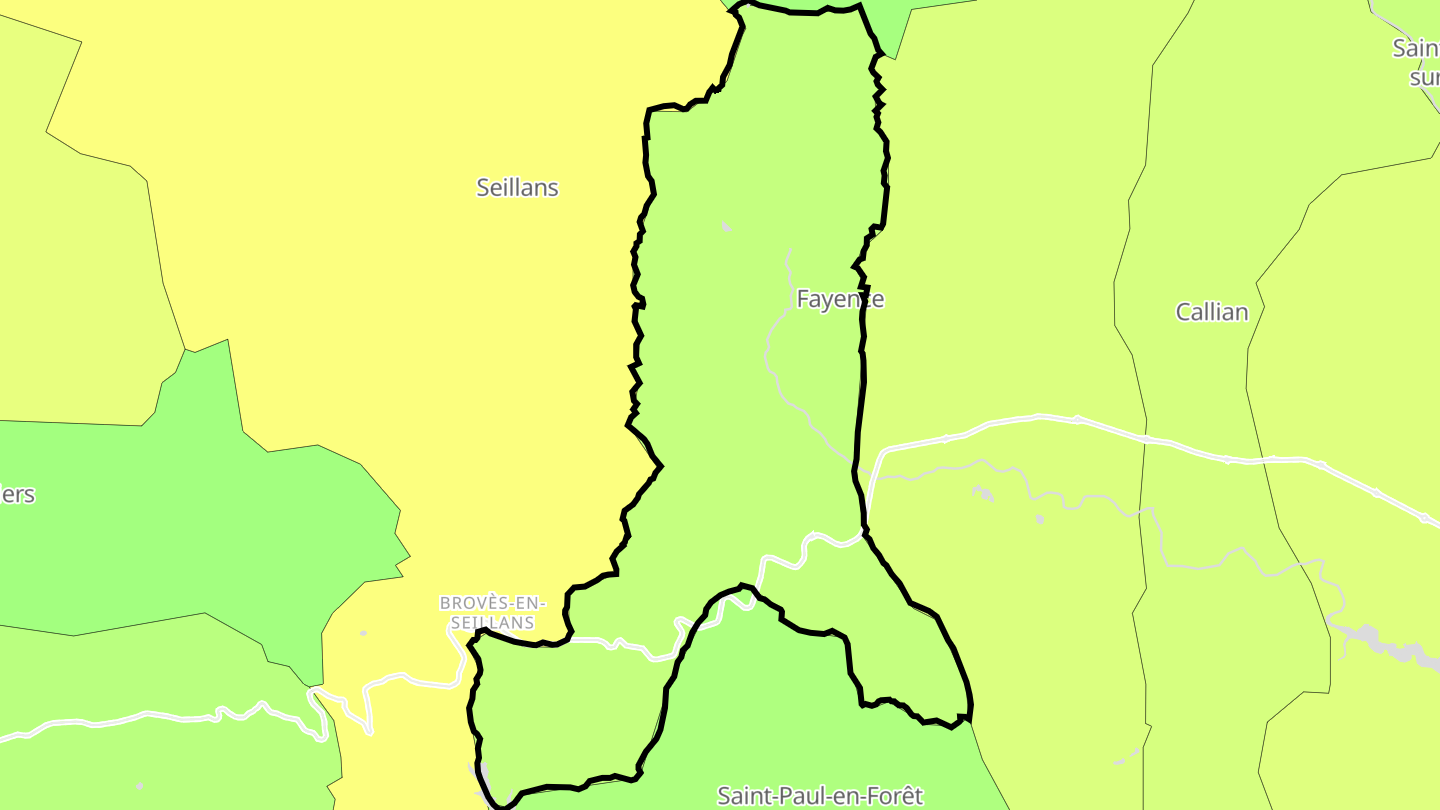 Carte des prix de l'immobilier Fayence