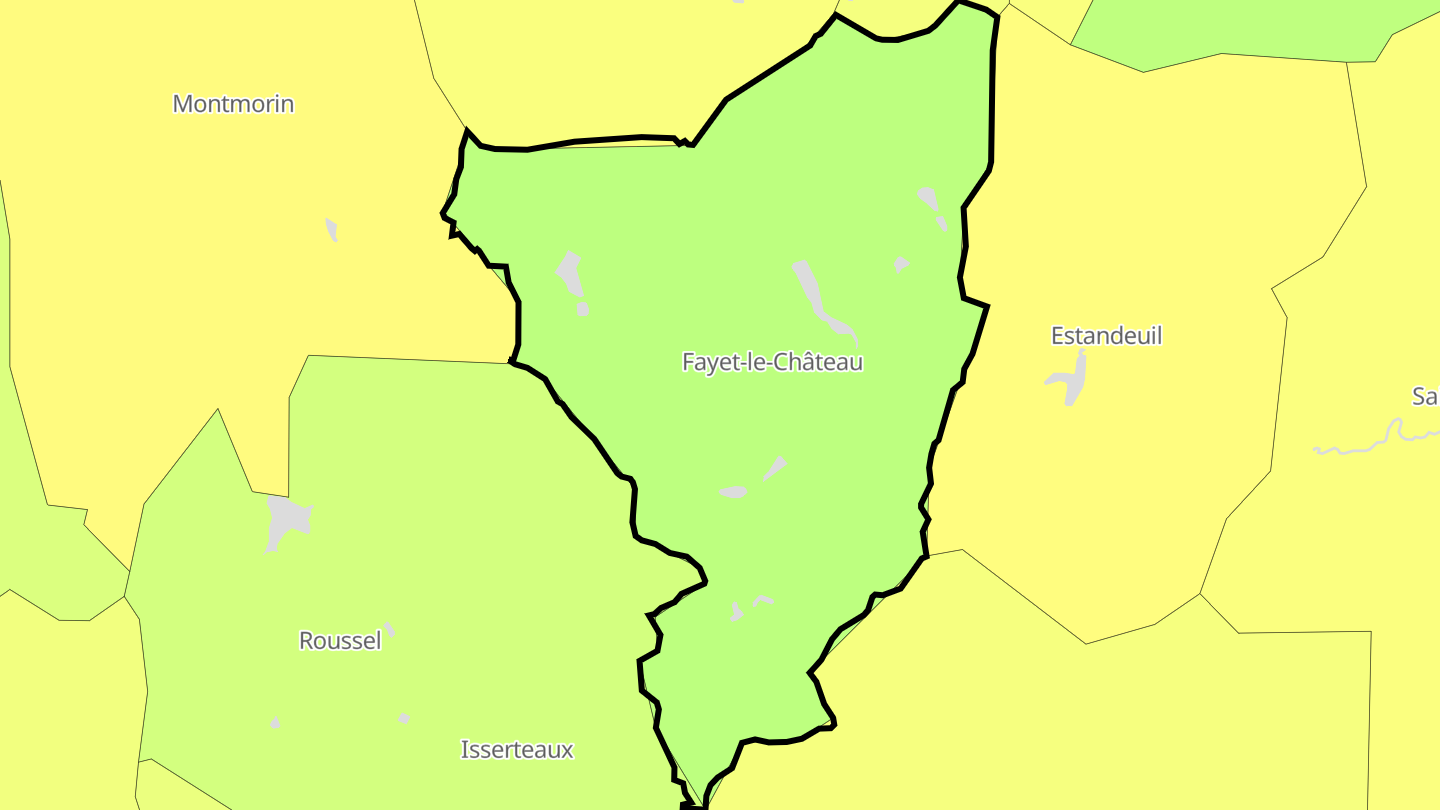 Carte des prix de l'immobilier Fayet-le-Château