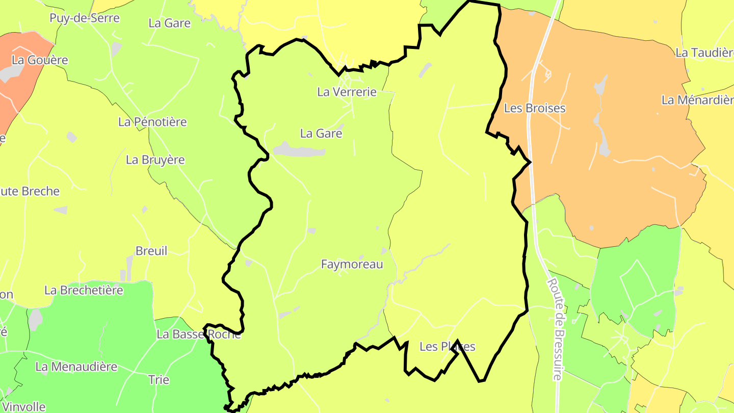 Carte des prix de l'immobilier Faymoreau