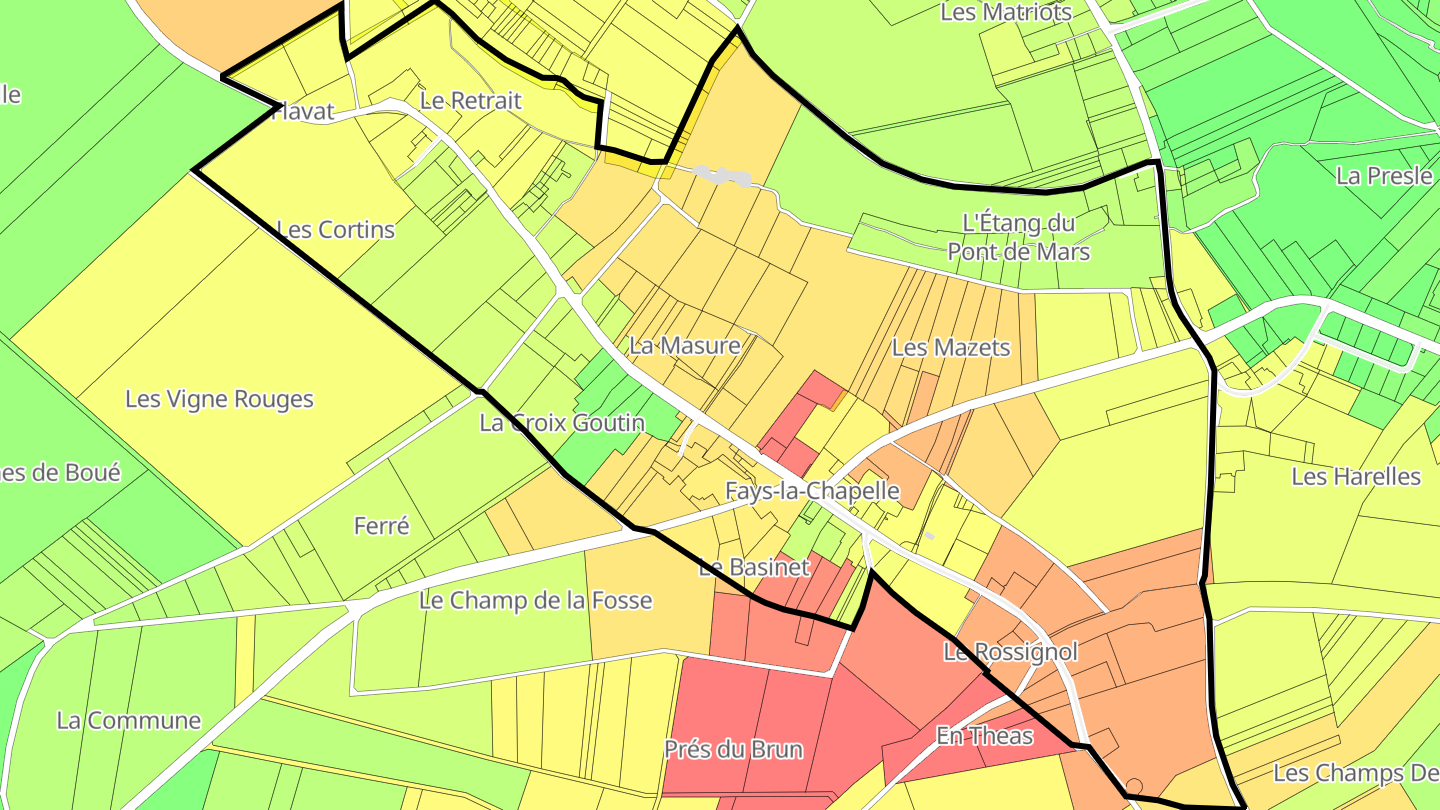 Carte des prix de l'immobilier Fays-la-Chapelle