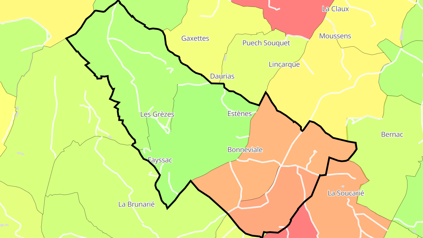 Carte des prix de l'immobilier Fayssac