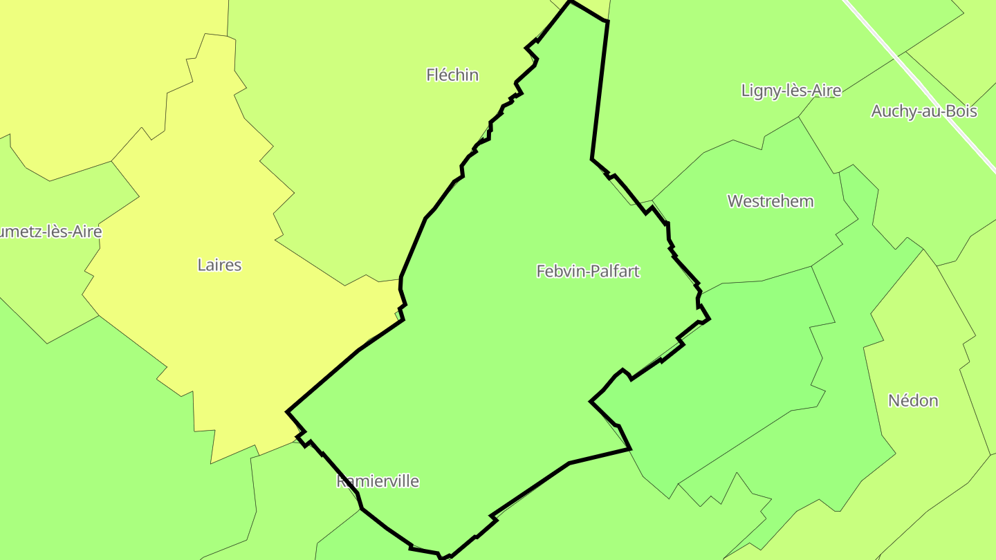 Carte des prix de l'immobilier Febvin-Palfart