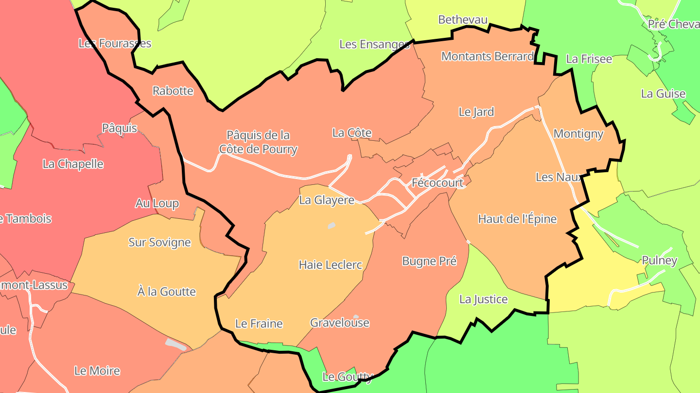 Carte des prix de l'immobilier Fécocourt