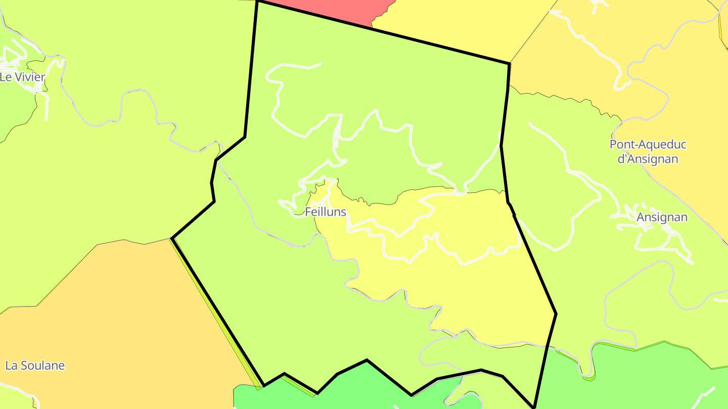 Carte des prix de l'immobilier Feilluns