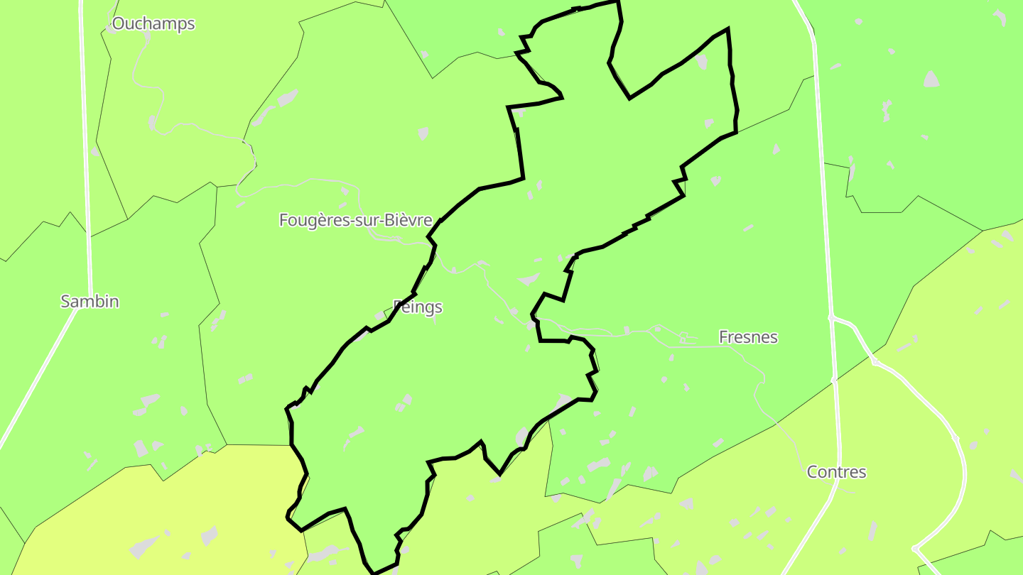 Carte des prix de l'immobilier Feings