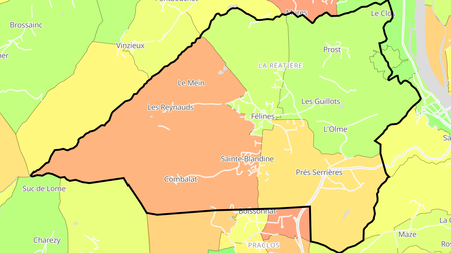 Carte des prix de l'immobilier Félines
