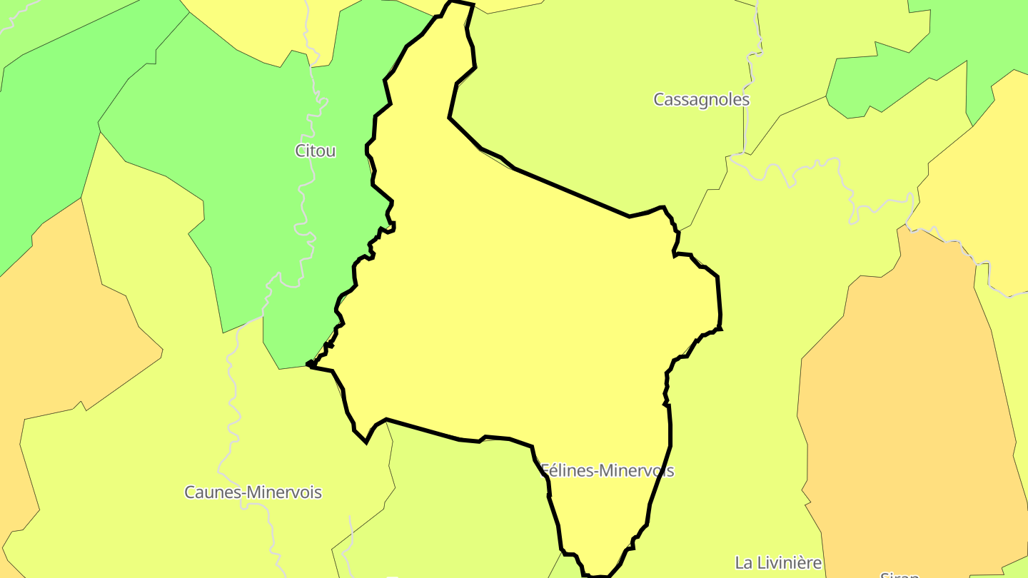 Carte des prix de l'immobilier Félines-Minervois