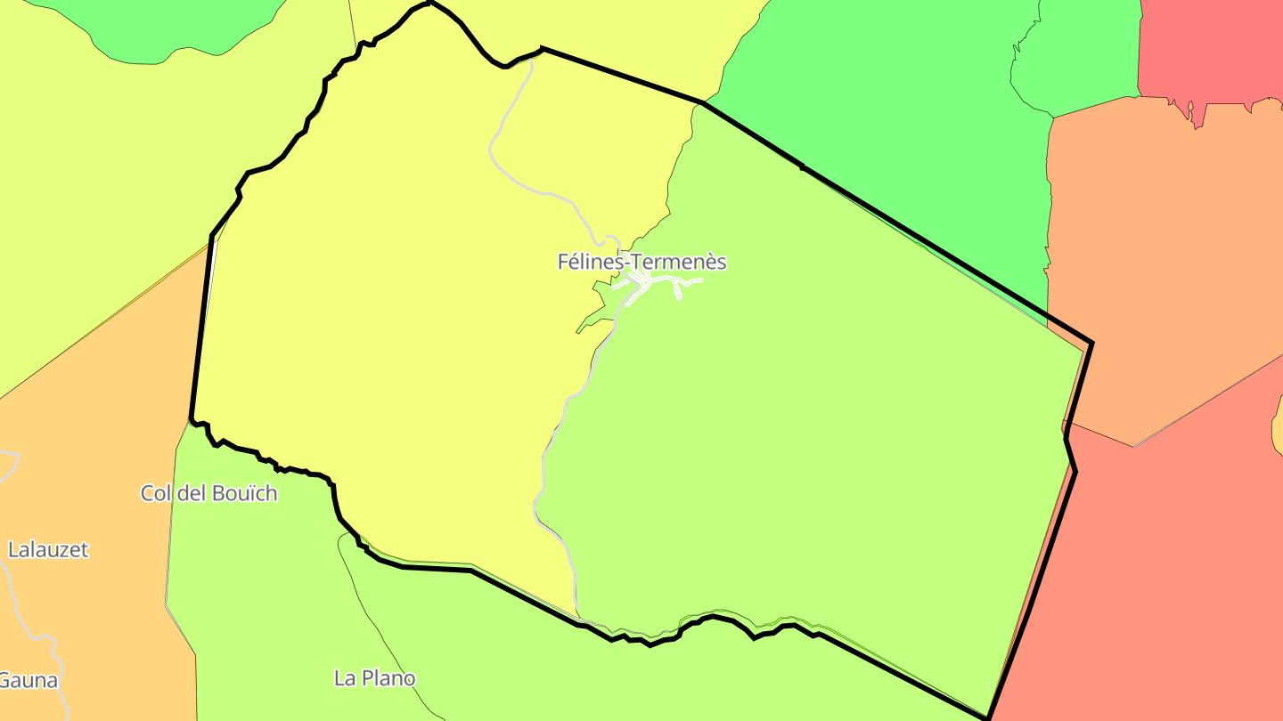 Carte des prix de l'immobilier Félines-Termenès