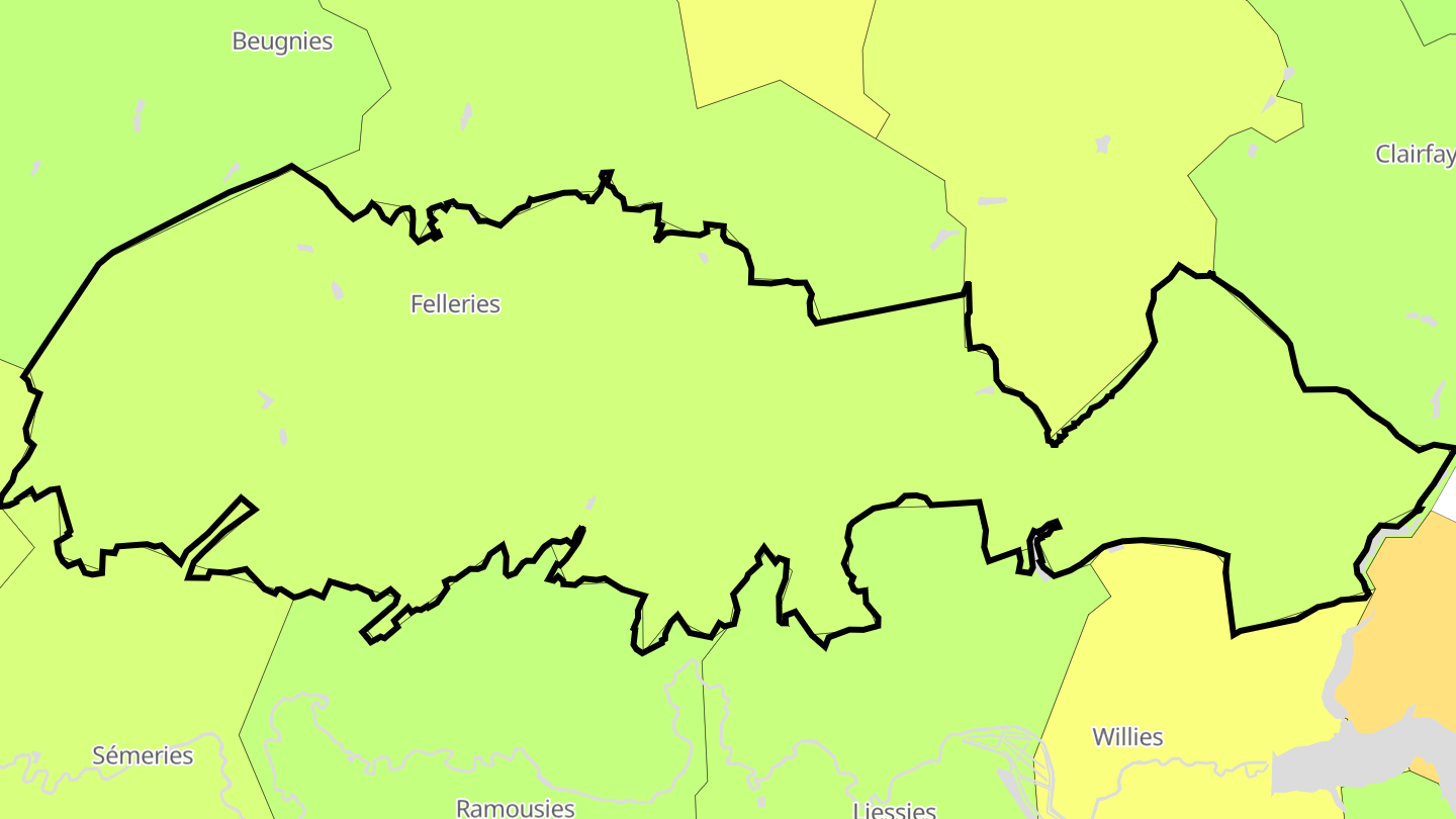 Carte des prix de l'immobilier Felleries
