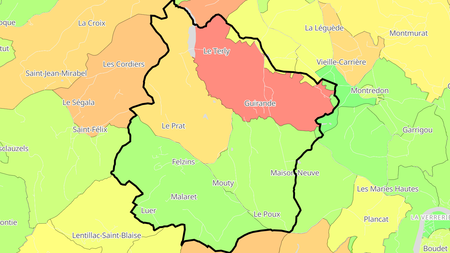 Carte des prix de l'immobilier Felzins