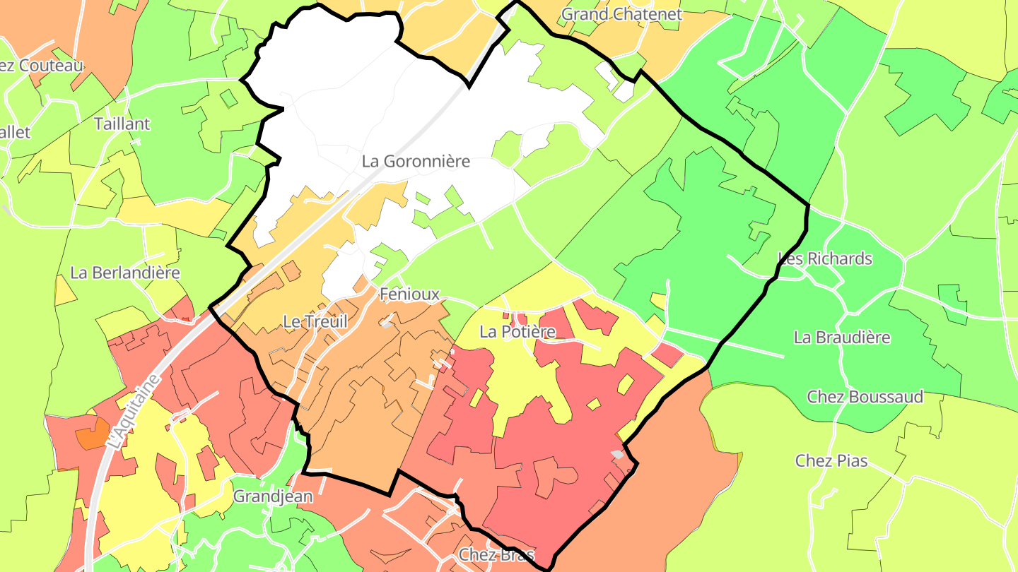 Carte des prix de l'immobilier Fenioux