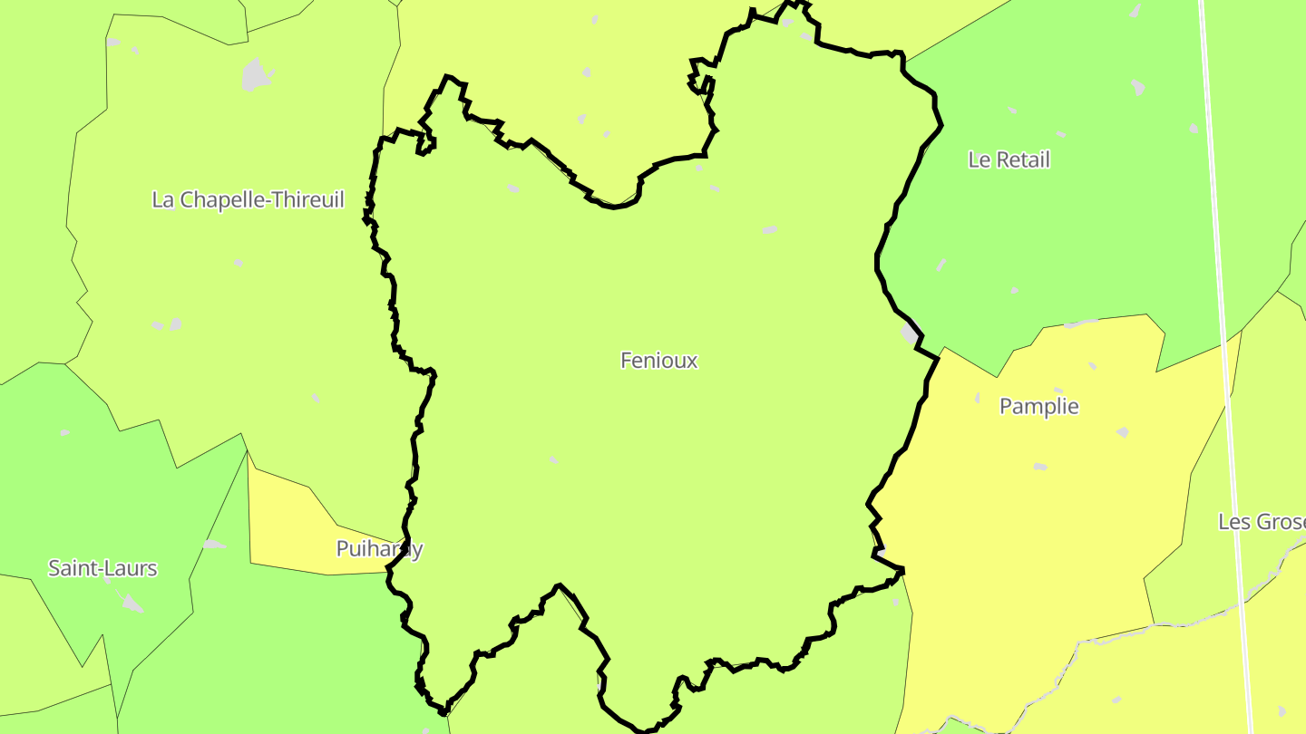Carte des prix de l'immobilier Fenioux