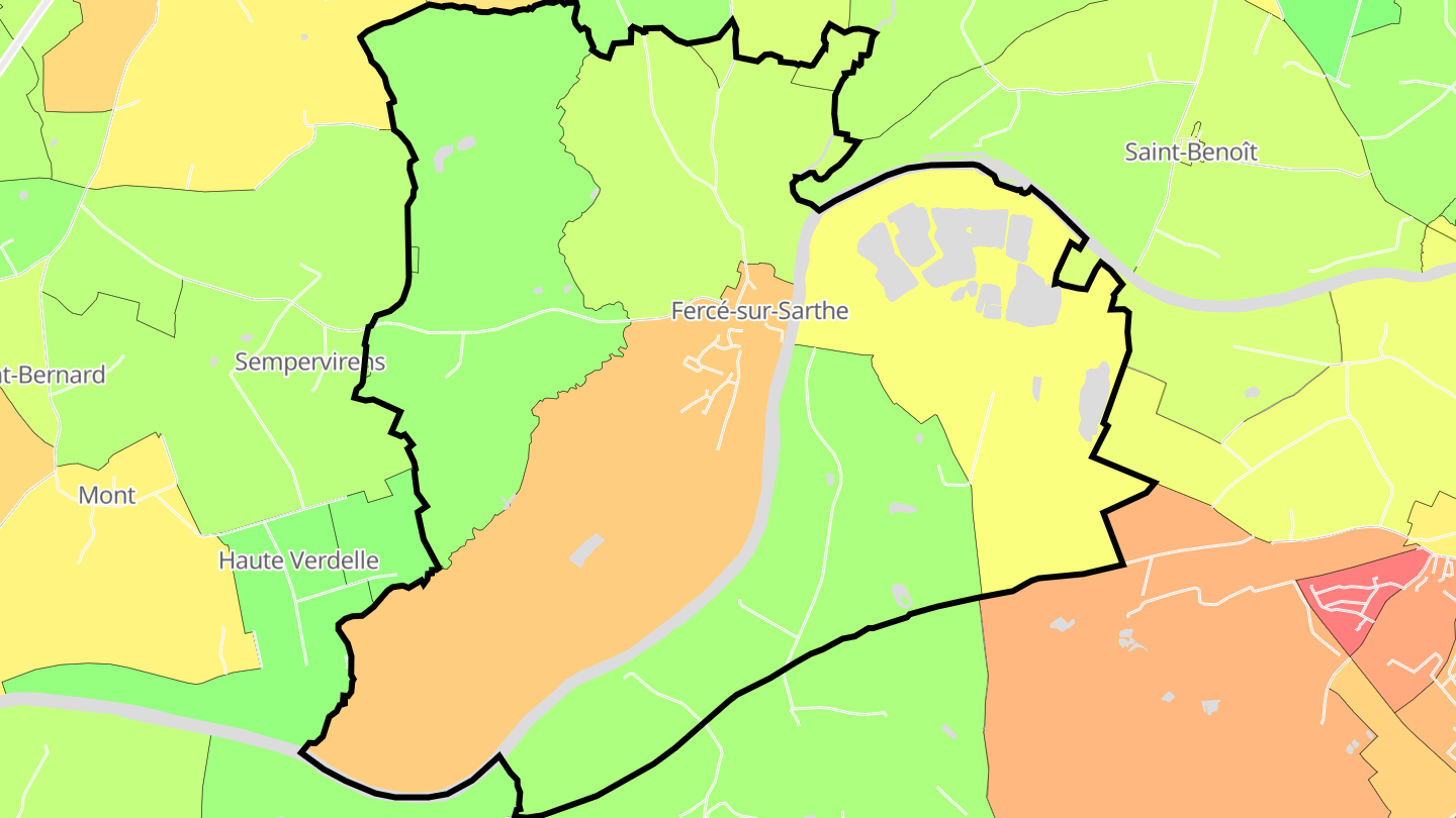 Carte des prix de l'immobilier Fercé-sur-Sarthe