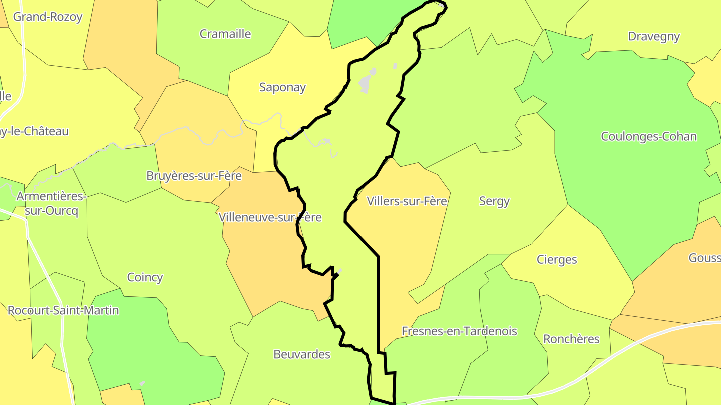 Carte des prix de l'immobilier Fère-en-Tardenois