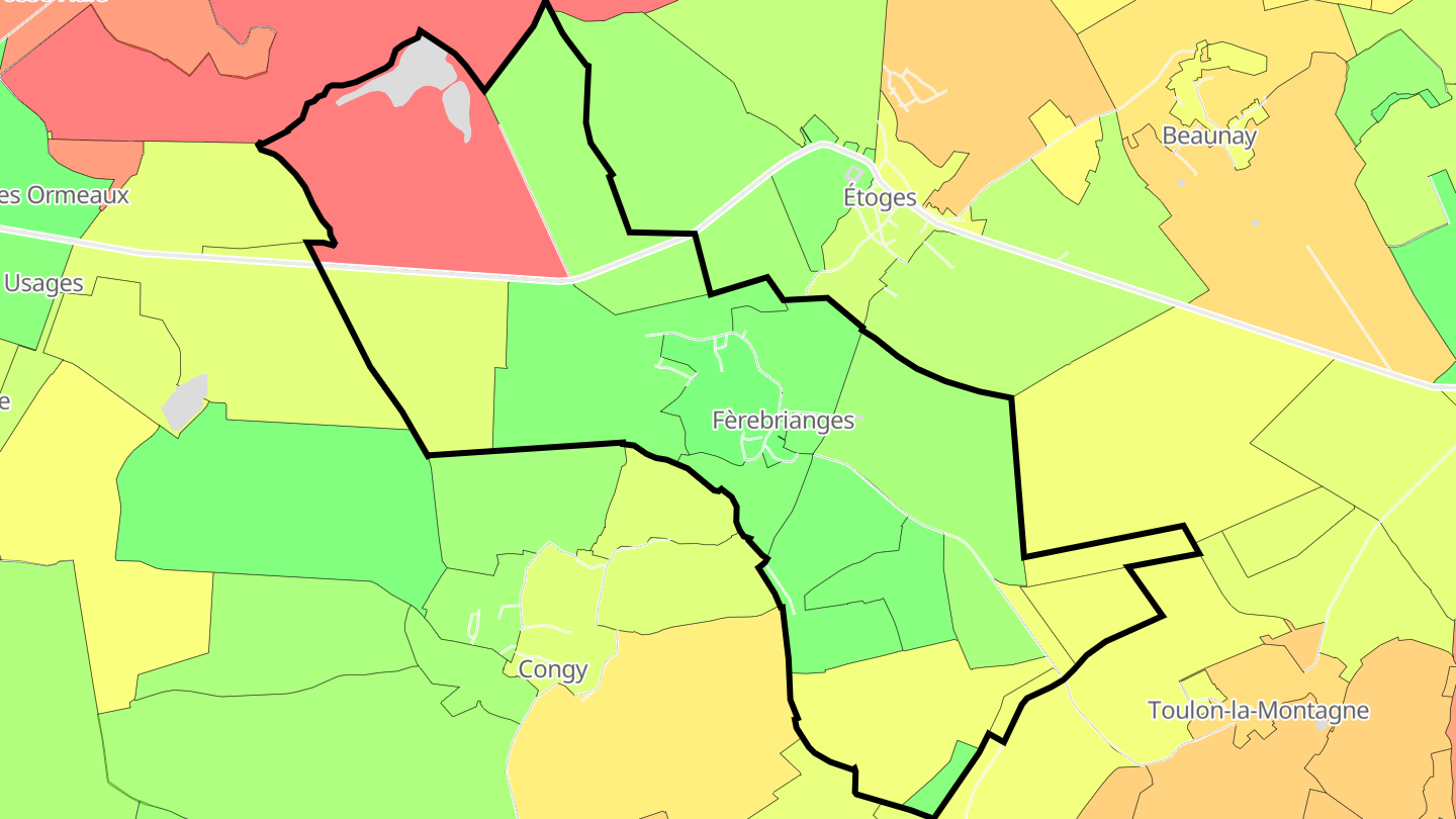 Carte des prix de l'immobilier Fèrebrianges