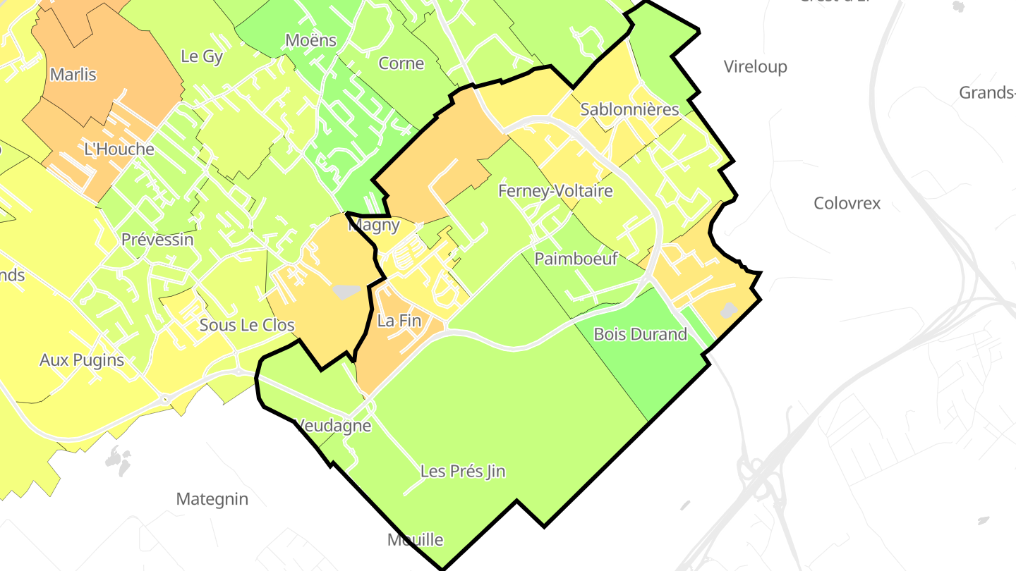 Carte des prix de l'immobilier Ferney-Voltaire
