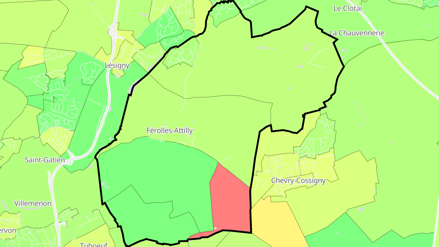 Carte des prix de l'immobilier Férolles-Attilly