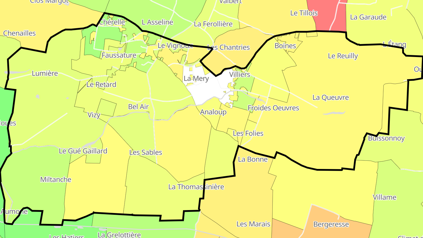 Carte des prix de l'immobilier Férolles