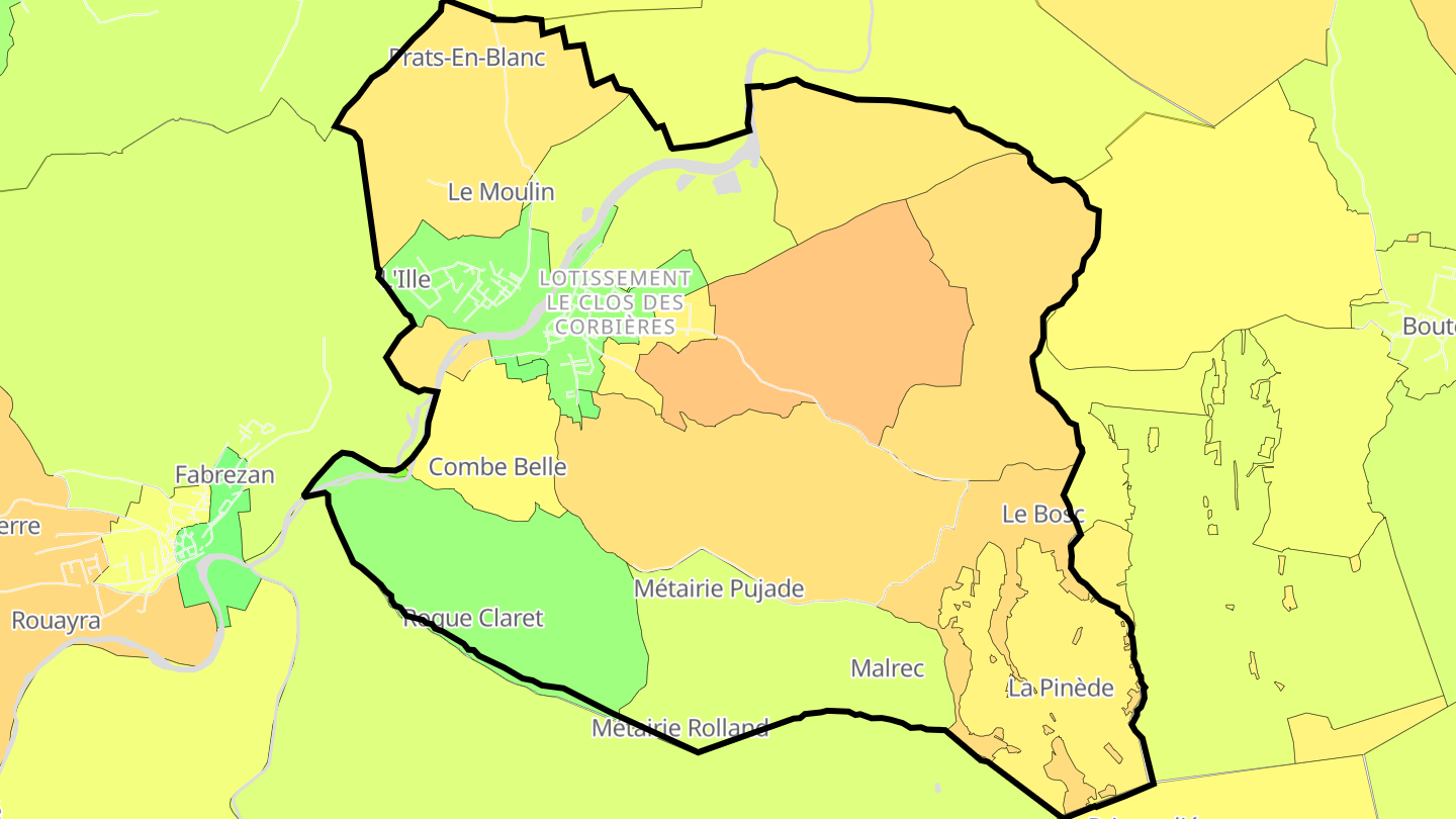 Carte des prix de l'immobilier Ferrals-les-Corbières