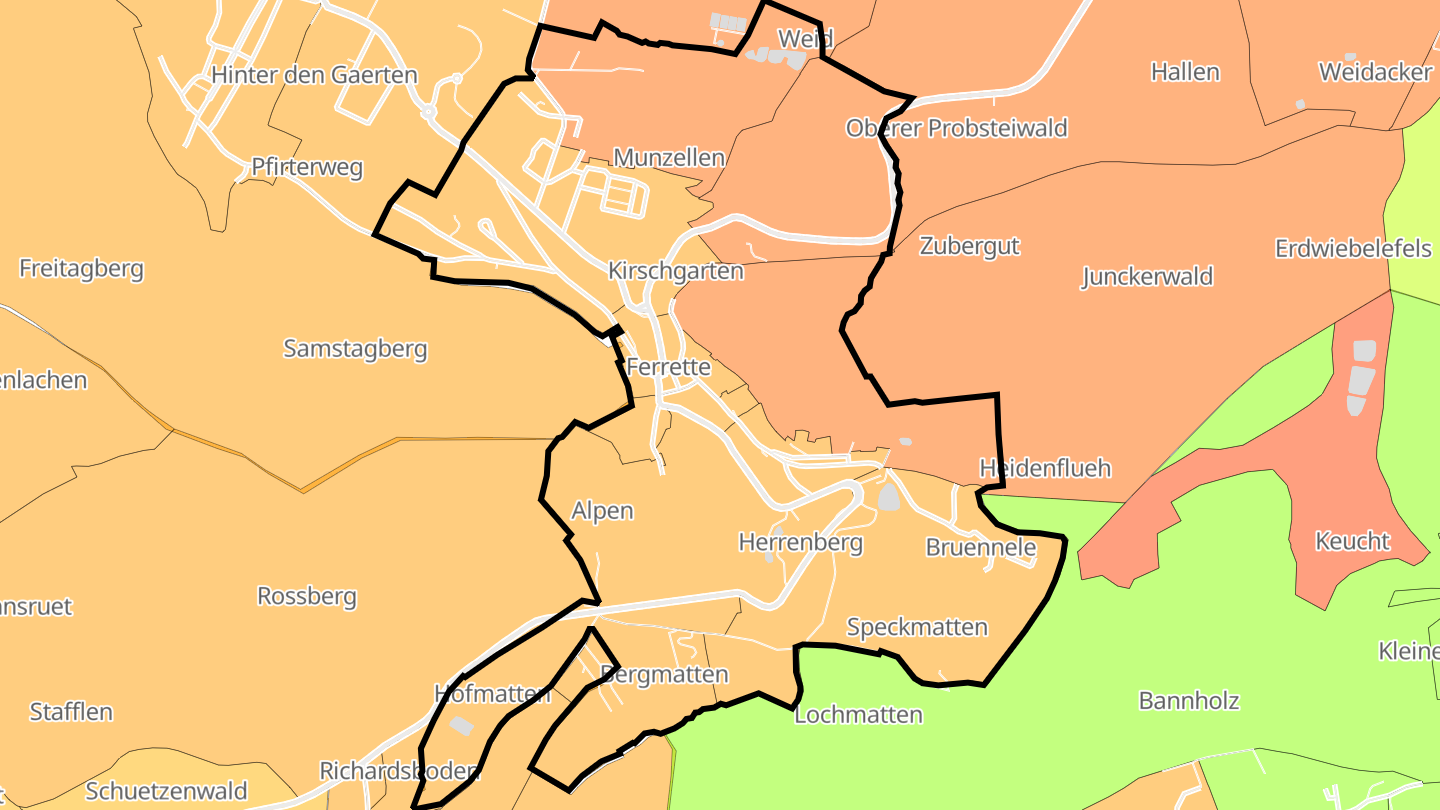 Carte des prix de l'immobilier Ferrette