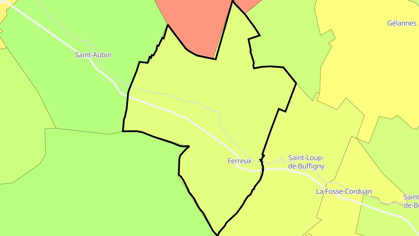 Carte des prix de l'immobilier Ferreux-Quincey