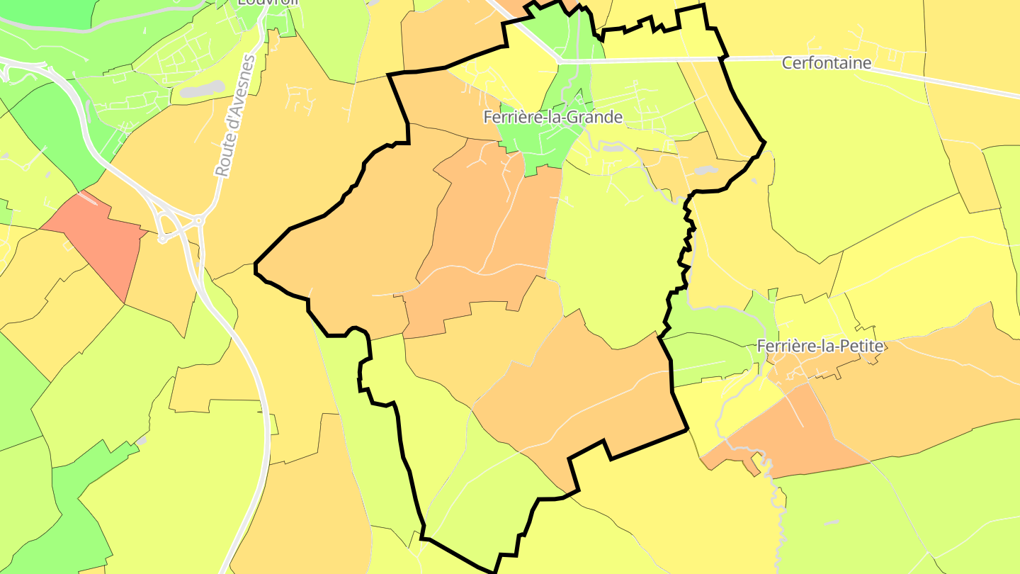 Carte des prix de l'immobilier Ferrière-la-Grande