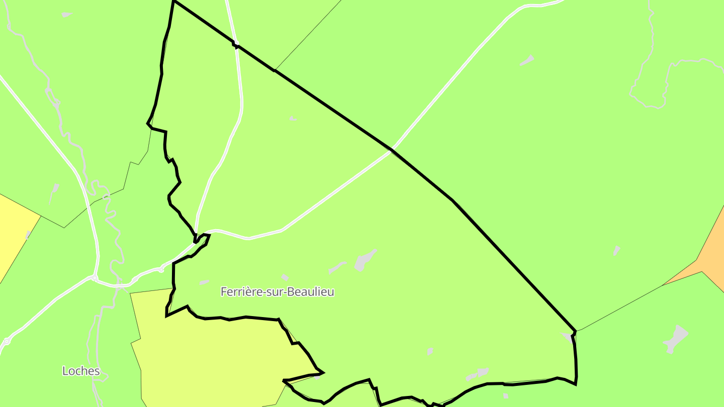Carte des prix de l'immobilier Ferrière-sur-Beaulieu