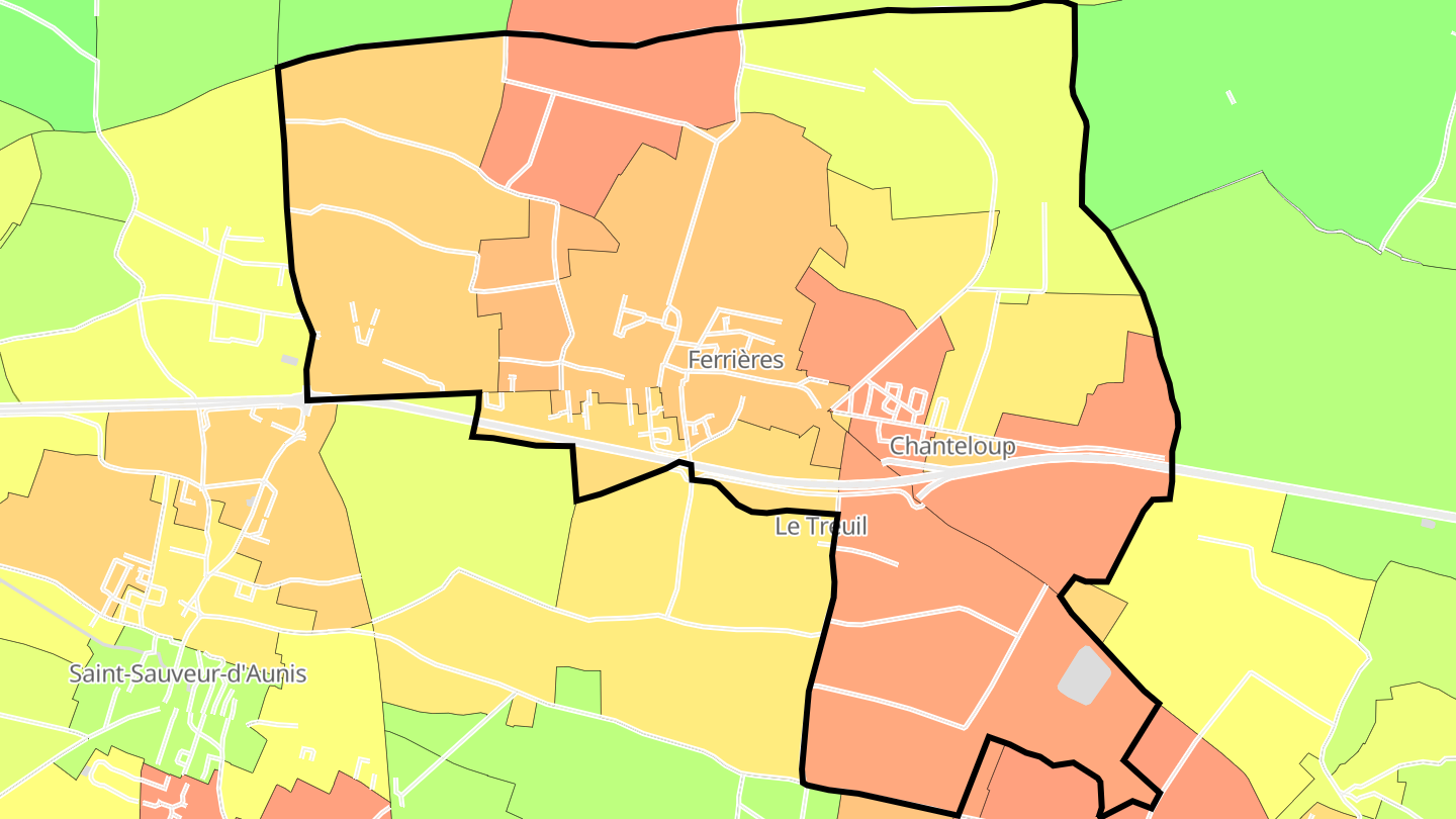 Carte des prix de l'immobilier Ferrières
