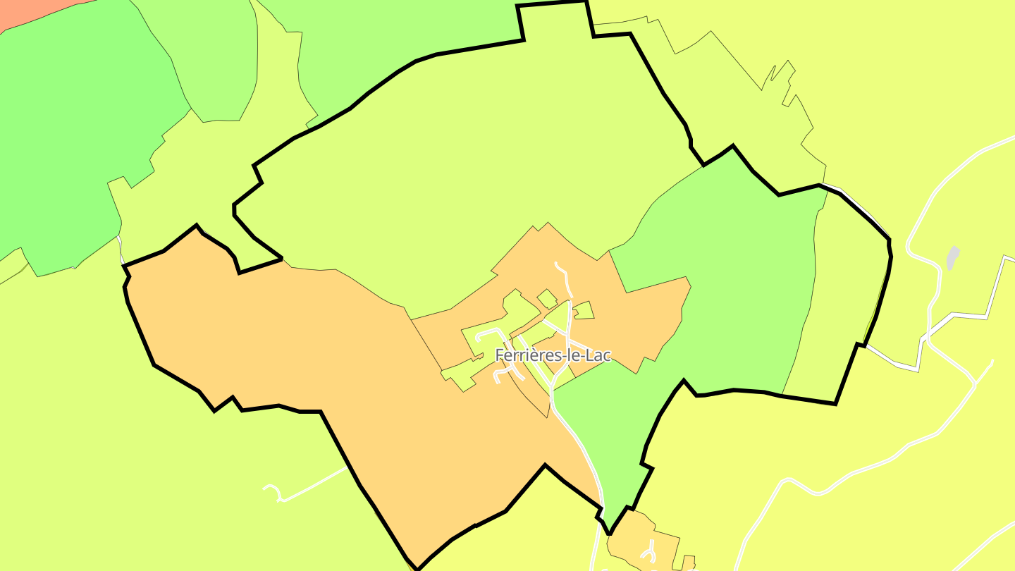 Carte des prix de l'immobilier Ferrières-le-Lac