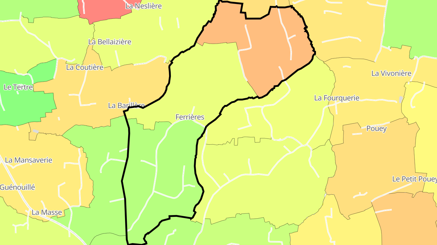 Carte des prix de l'immobilier Ferrières
