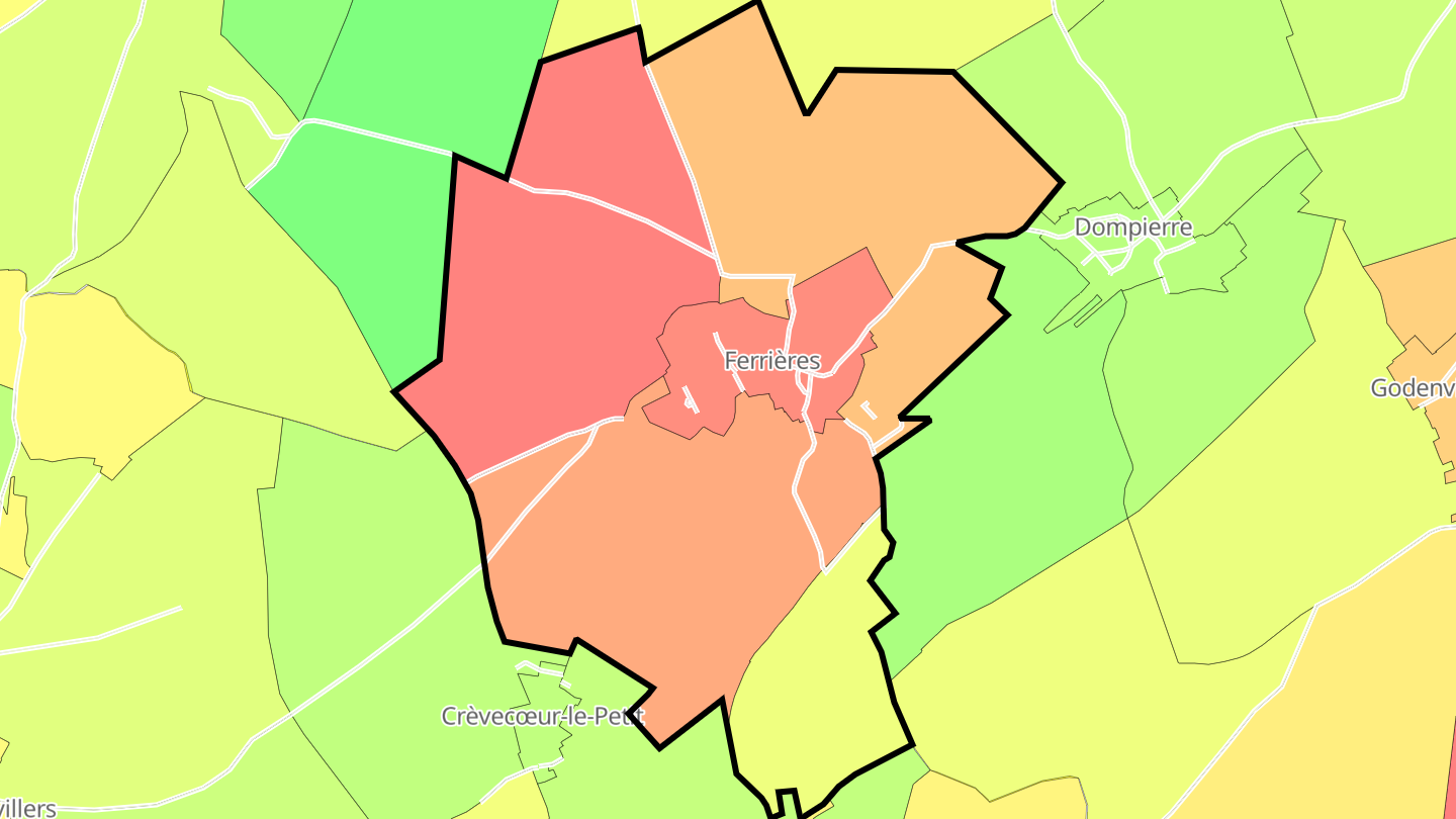 Carte des prix de l'immobilier Ferrières