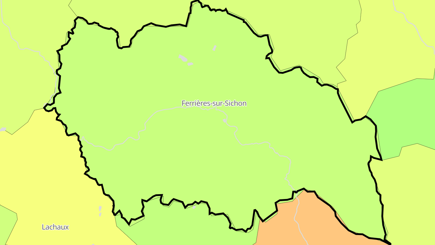 Carte des prix de l'immobilier Ferrières-sur-Sichon