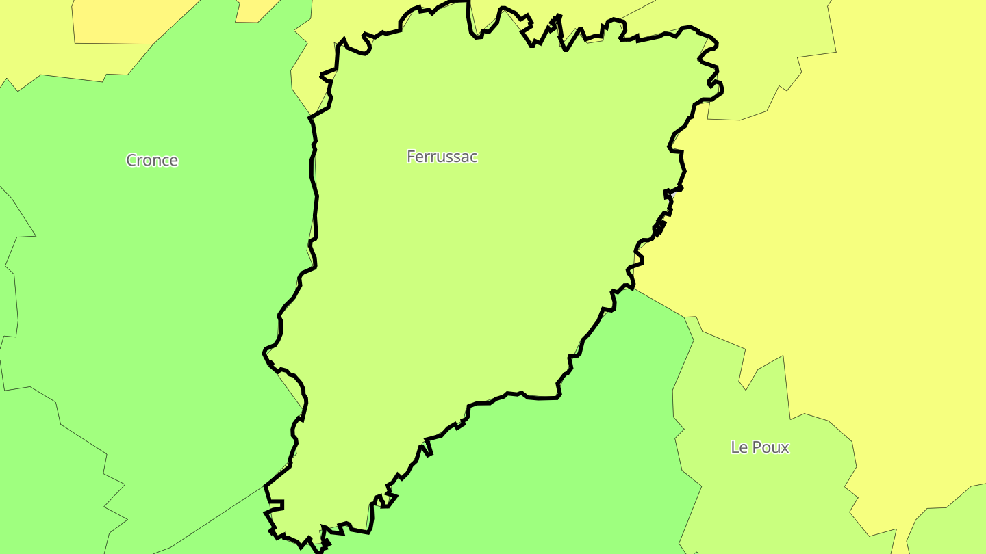 Carte des prix de l'immobilier Ferrussac